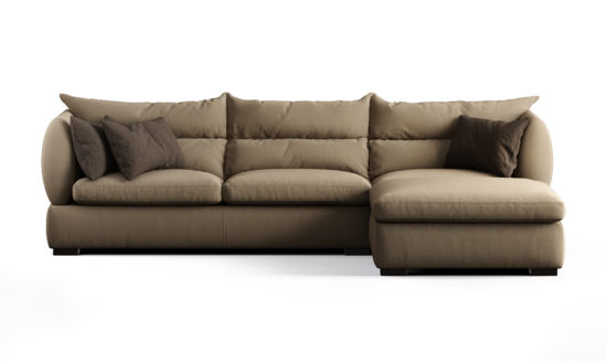 Three-seater sofa with a movable puff sofa фото