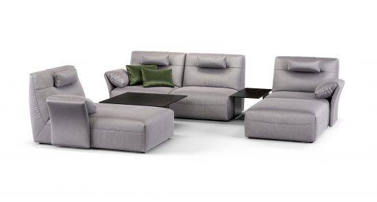 Corner sofa with tables  фото