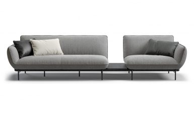 Three-seater sofa with a table sofa фото